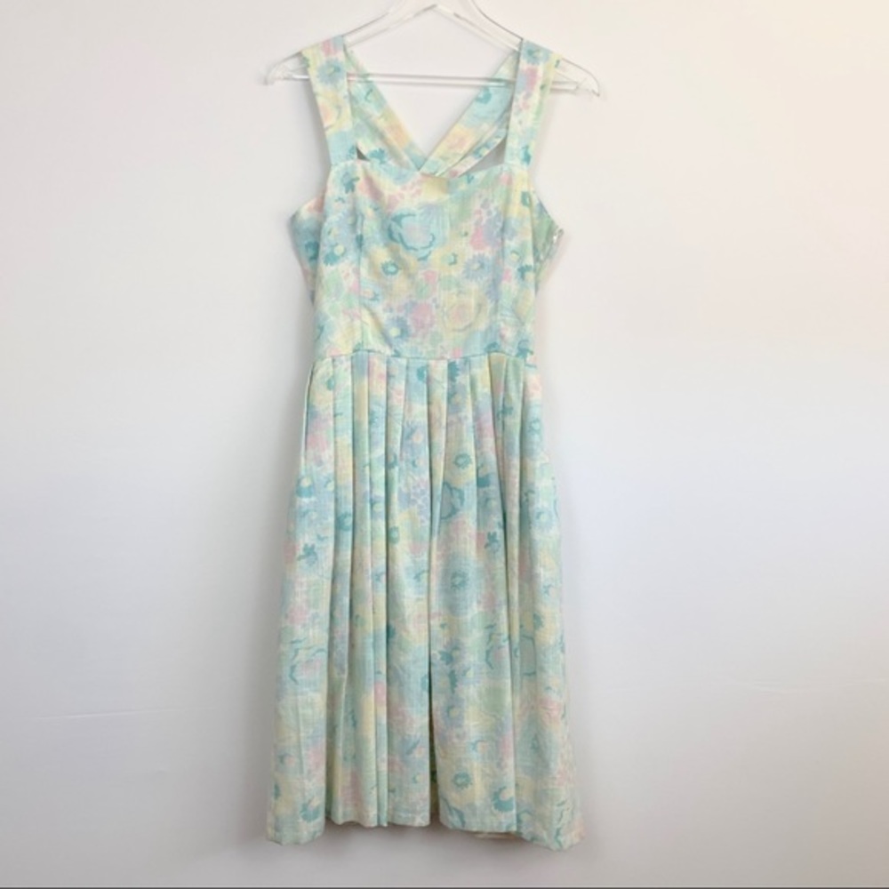 Vintage Lanz Originals Floral Pastel Dress (B71)